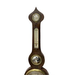 Late 19th century - five-glass mercury barometer in a rosewood 