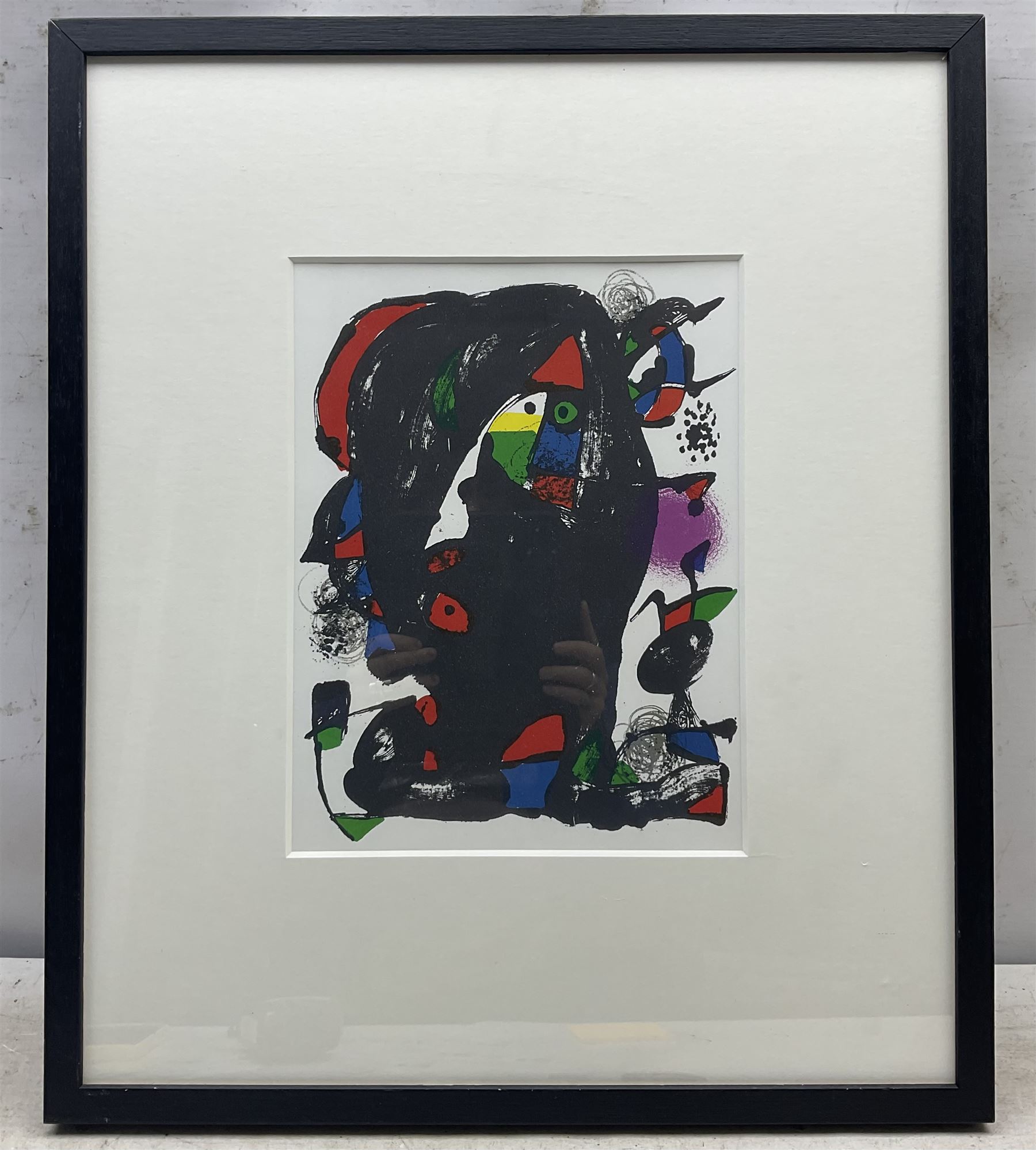 Joan Miró (Spanish 1893-1983): Untitled - Abstract Composition, colour lithograph unsigned, dated 1981 on label verso 31cm x 24cm 