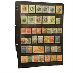 Barbados - Britannias, Jubilee values to eight pence, Nelson and Victory values to one shilling, King George V seal types to three shillings, postal history with seventeen being Queen Victoria and fourteen various covers or cards, housed on hagner pages in a ring binder folder