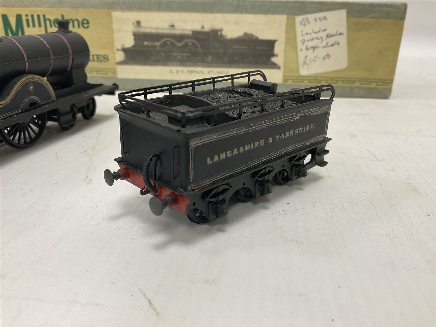 Millholme Models ‘00’ gauge - kit built ‘Goldcast’ series L.&Y. Aspinal Atlantic 4-4-2 no.1406 steam locomotive and tender in LYR black; with original box 