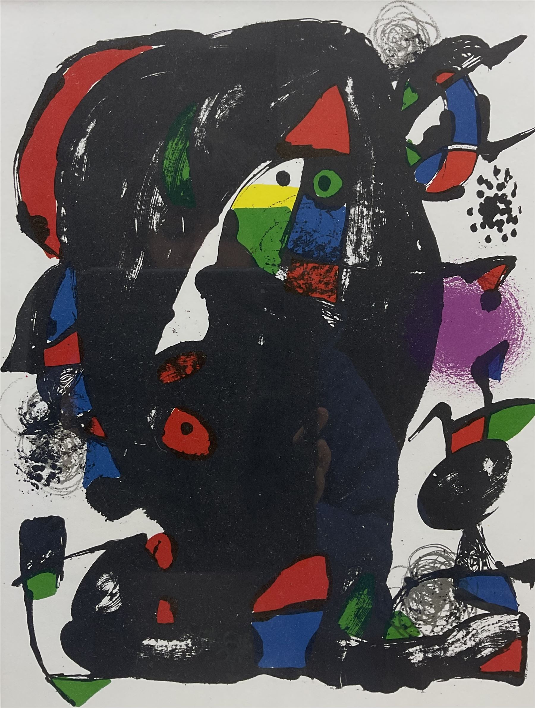 Joan Miró (Spanish 1893-1983): Untitled - Abstract Composition, colour lithograph unsigned, dated 1981 on label verso 31cm x 24cm 