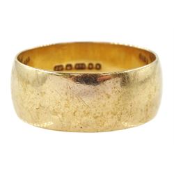 9ct gold wedding band, hallmarked