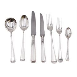 Mappin & Webb Athenian pattern silver cutlery for eight place settings, comprising table f...