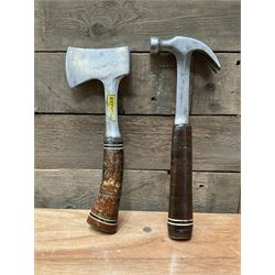 Estwing hatchet and hammer made in U.S, leather handles - THIS LOT IS TO BE COLLECTED BY APPOINTMENT FROM DUGGLEBY STORAGE, GREAT HILL, EASTFIELD, SCARBOROUGH, YO11 3TX