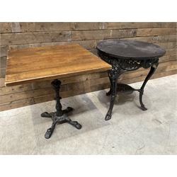 19th century cast iron Coalbrookdale design table with circular top (D66cm, H74cm) and a c...