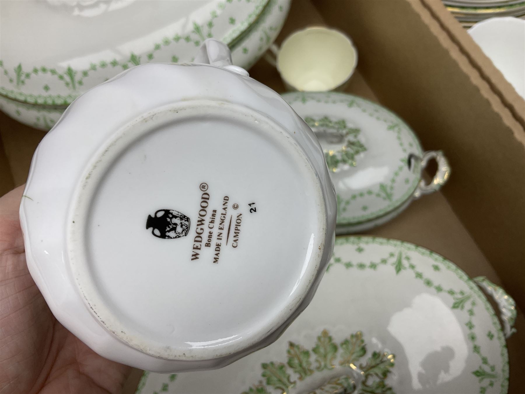 Collection of tea and dinnerwares to include Wedgwood Campion, etc in five boxes 