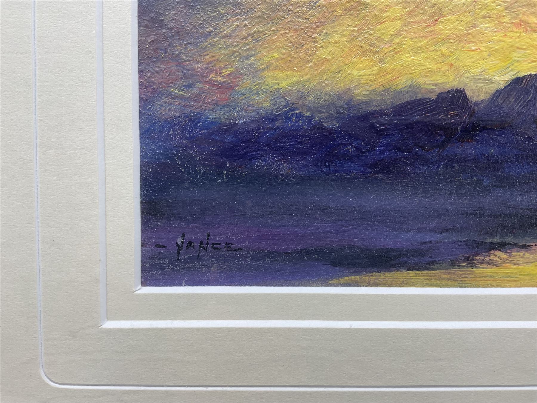 Mike Nance (British Contemporary): 'Hazy Morning' 'Sunset' and 'Poppies', three acrylic on board signed, labelled verso max 24cm x 70cm (3)