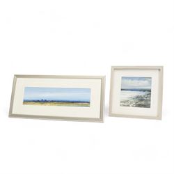 Peter Hodson (British Contemporary): Norfolk Landscapes, two oils on board signed 11cm x 41cm and 19cm x 19cm (2)