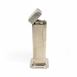 Dunhill Tallboy silver plated table lighter, H11cm