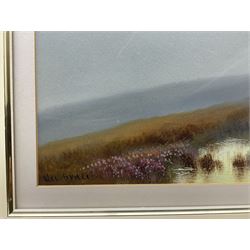 Alec B* (British 20th Century): Dartmoor Landscapes, pair gouaches one signed 24cm x 35cm (2)