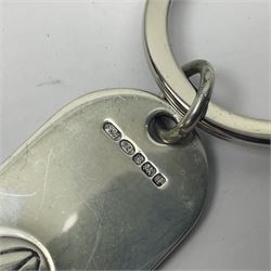 Silver rugby keyring, hallmarked 