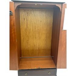 Stag Minstrel - mahogany double wardrobe fitted with single drawer 