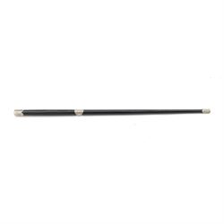 Victorian ebonised wooden conductors baton, with silver caps and collar, the silver collar...