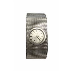 Ladies silver Rotary wristwatch, the circular dial inset into mesh strap, hallmarked 