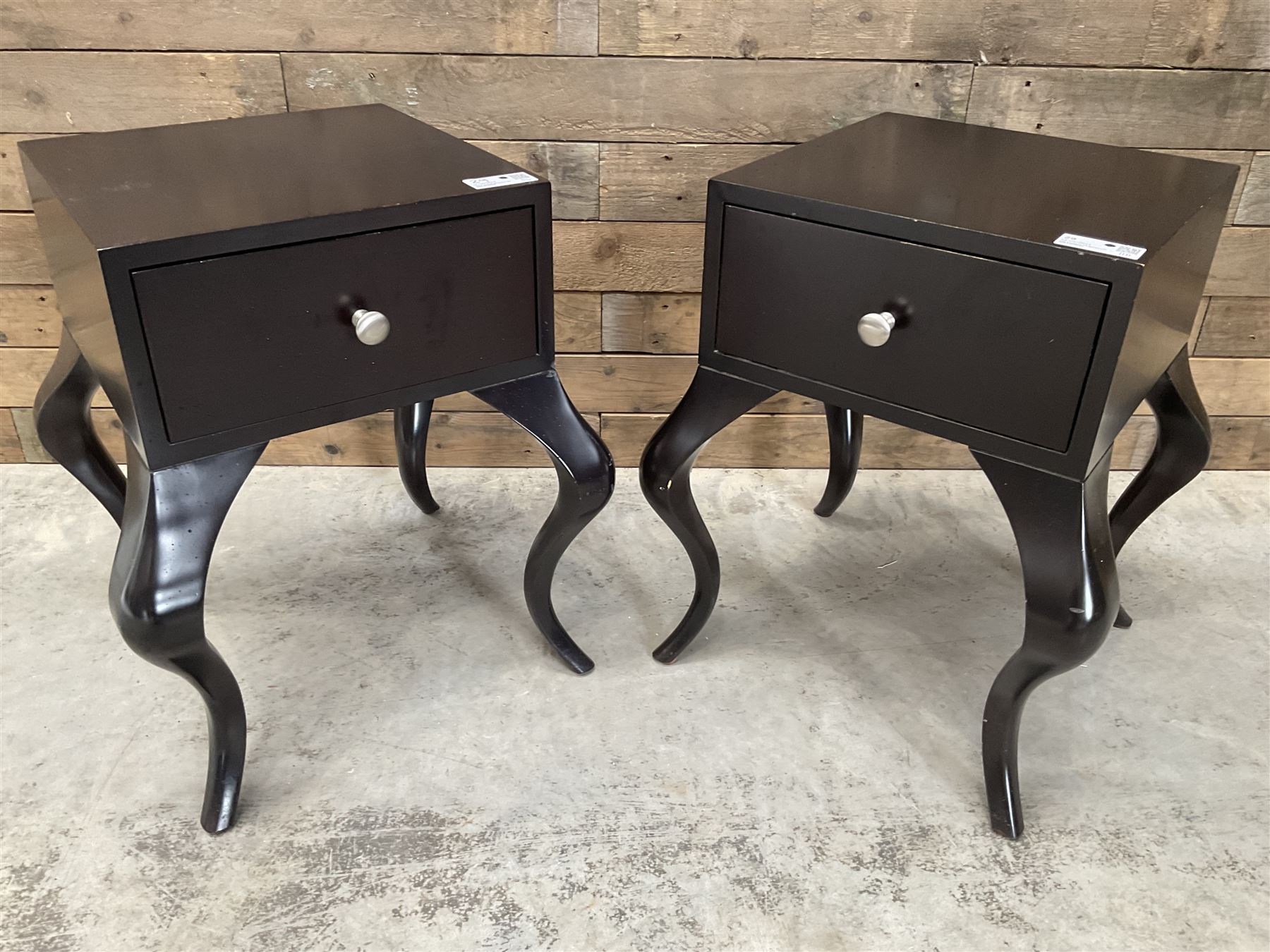 Pair of rosewood finish bedside chests