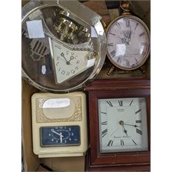 Various quartz clocks, clock cases and other related items etc, for spares or repair, in four boxes