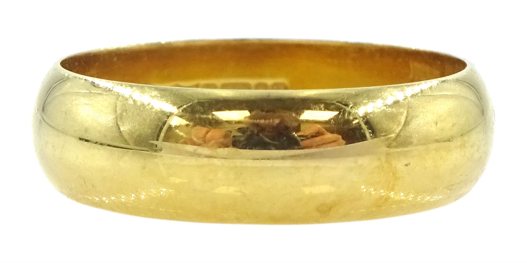 18ct gold wedding band, London 1992