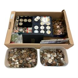 Commemorative and other coinage, including Great British pre-decimal pennies and other den...