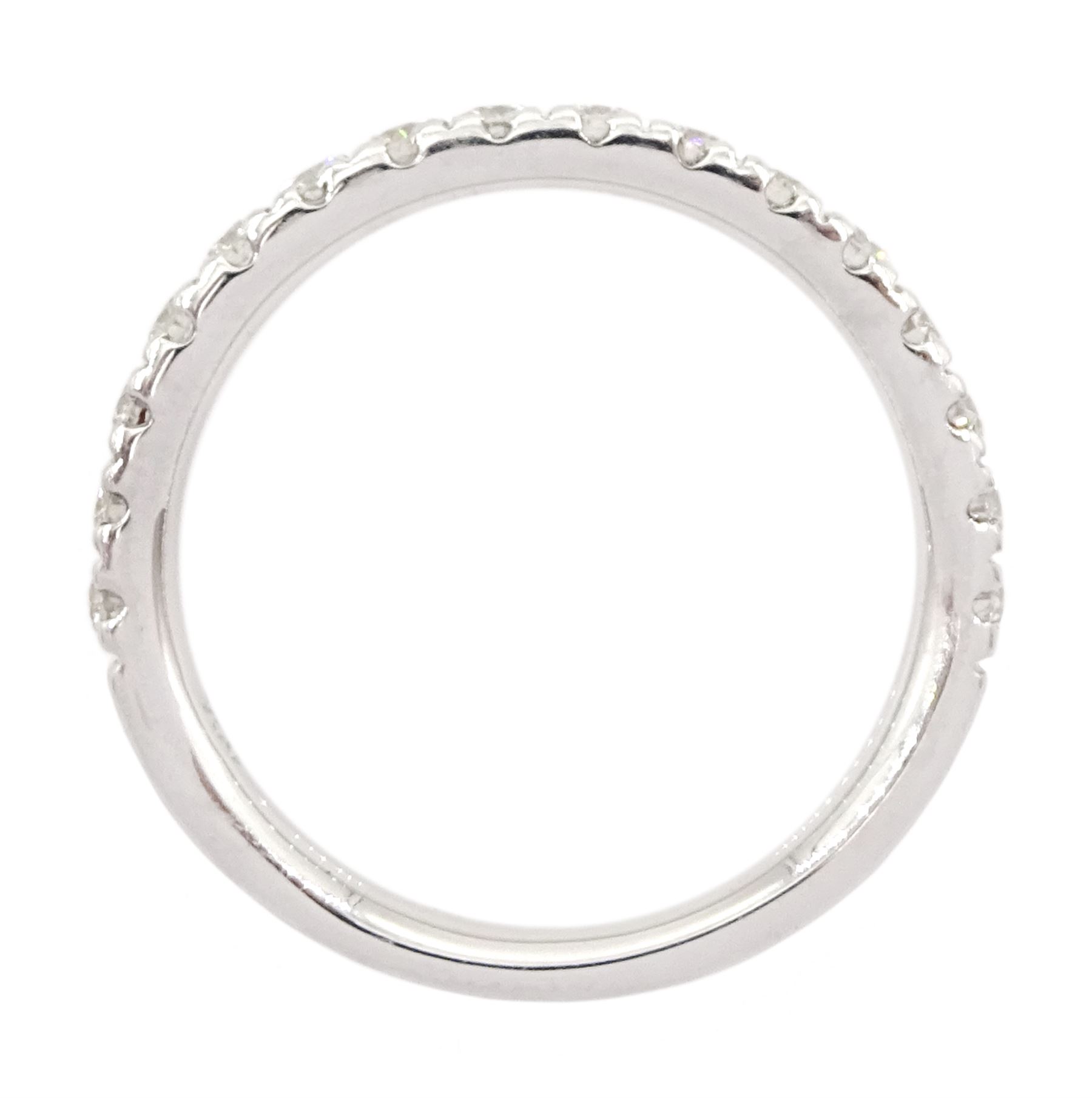 18ct white gold round brilliant cut diamond three quarter eternity ring, hallmarked, total diamond weight approx 0.45 carat