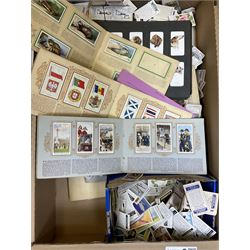 Collection of cigarette cards, sets and part sets, loose and contained within booklets, to include examples by wills, John Player & Sons, Sarony, etc., Famous Inventions, Cries of London, Roses, Overseas Dominions, Allied Army Leaders, Military Motors, etc., in one box