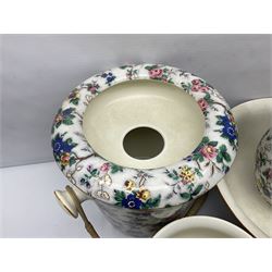 Crown Ducal chintz wash set including jug, wash bowl, chamber pot, etc