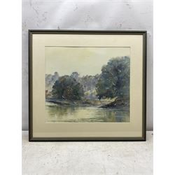 Christine M Pybus (British 1954-): River Landscape, watercolour signed 43cm x 49cm