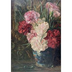 Peter MacGregor Wilson (Scottish 1856-1928): Still Life of Carnations, oil on canvas signed 34cm x 24cm