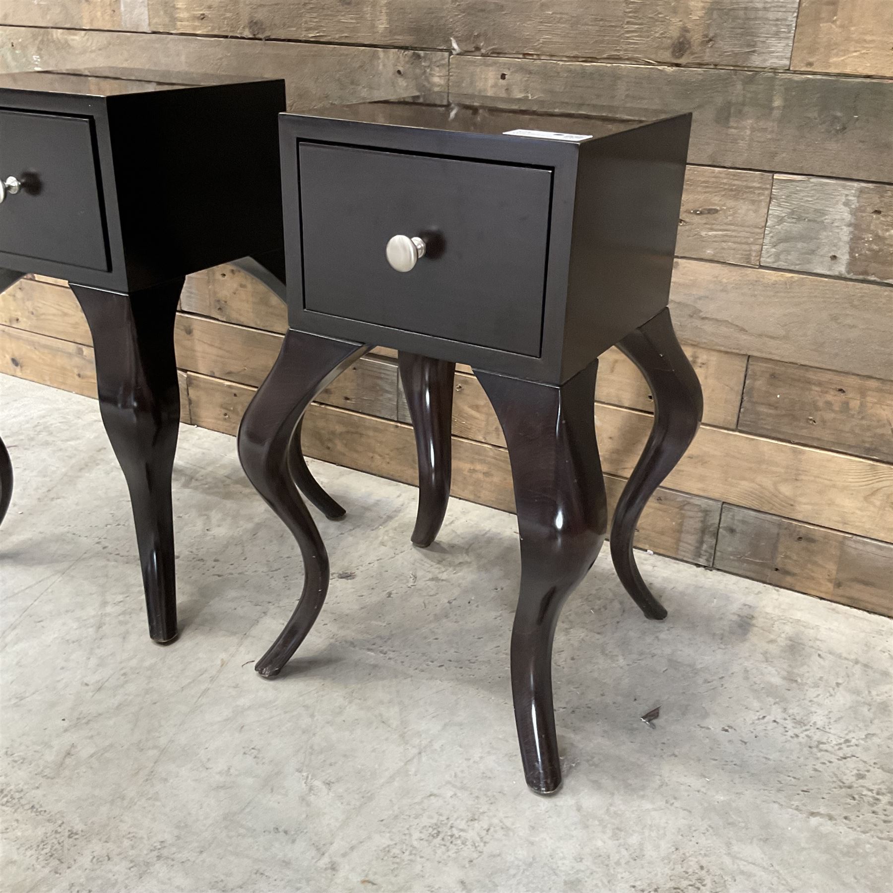 Two small rosewood bedside tables