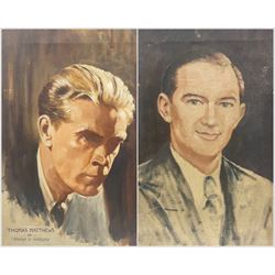 Frank C Harlow (British 20th century): Portrait of Thomas Matthews, oil on canvas signed together with another similar unsigned oil max 51cm x 41cm (2)