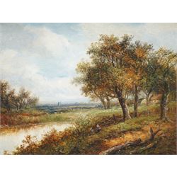 Joseph Thors (British 1863-1900): 'Near Crome - Norfolk', oil on panel signed, titled on the mount 20cm x 26cm