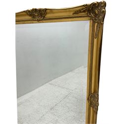 Victorian design gilt framed wall mirror, bevelled plate