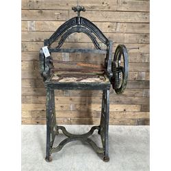 Ewbank cast iron ornamental mangle retailed by A Sawdon Whitby