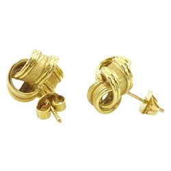 Pair of 18ct gold knot stud earrings