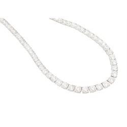 18ct white gold round brilliant cut diamond necklace, stamped 18K, total diamond weight approx 22.25 carat