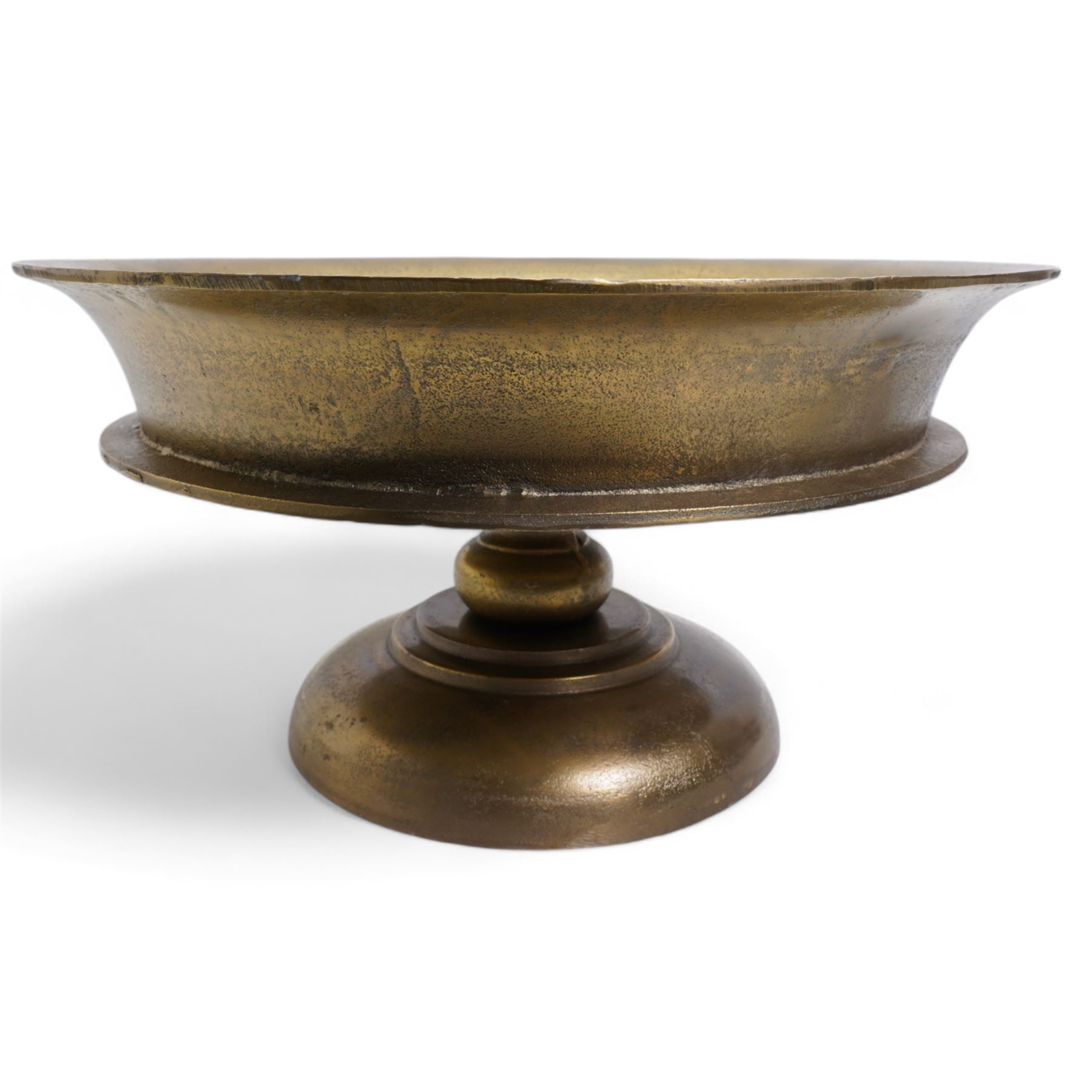 Antique style large pedestal bowl, in antique bronze finish, D50cm x H25cm 