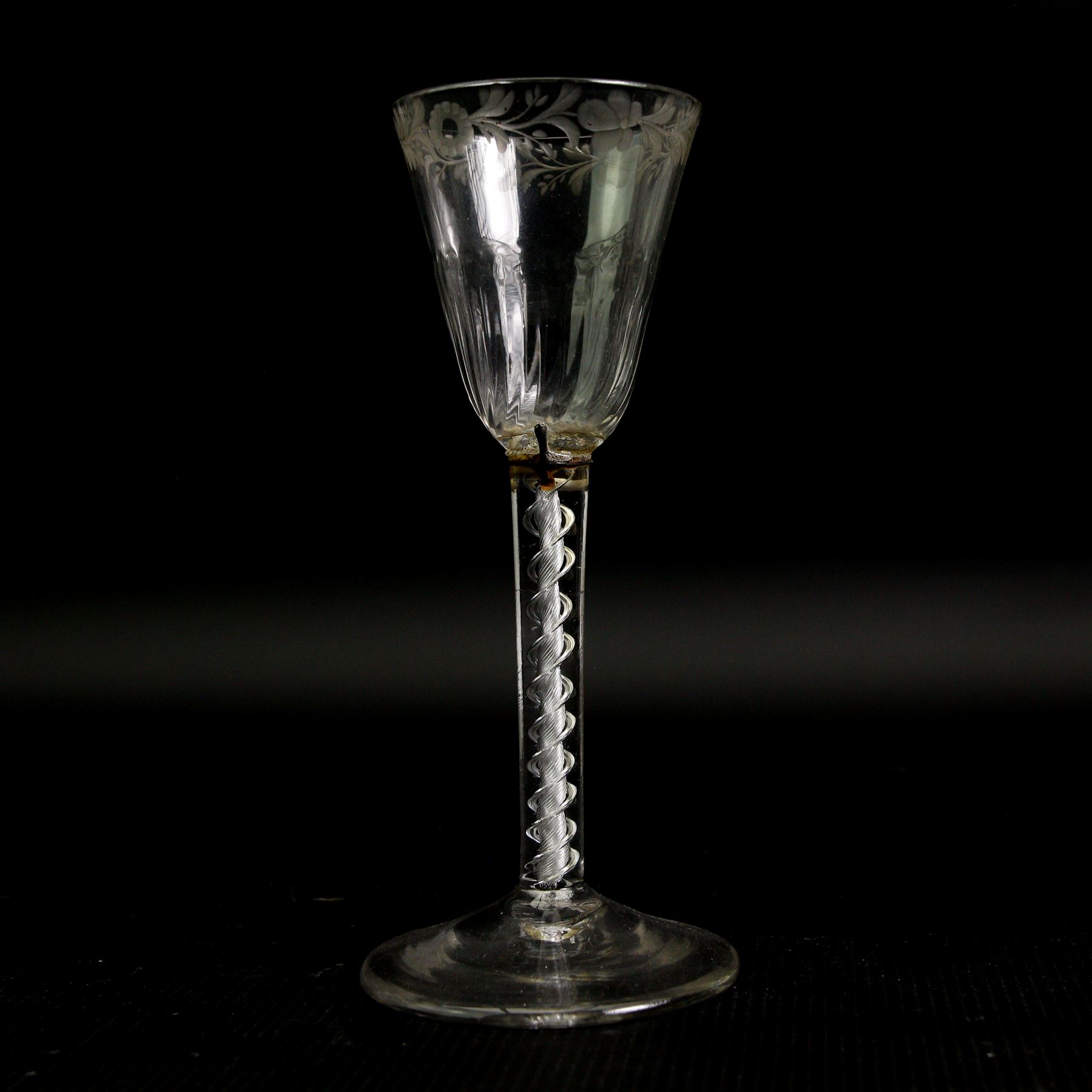 18th century cordial glass on air twist stem, another with plain stem and folded foot, two 19th century rummers and other 18th and 19th century glasses (13)