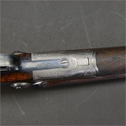 SHOTGUN CERTIFICATE REQUIRED - Alexander Henry 20 bore, percussion side by side double damascus barrel shotgun, with 69cm (27