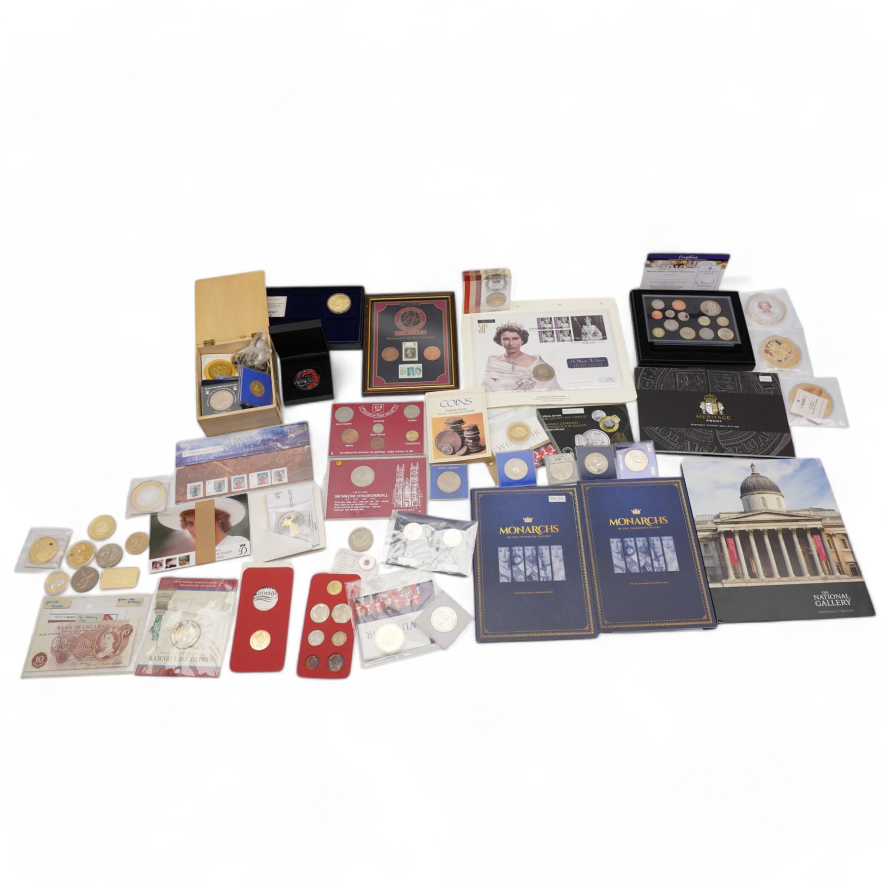 Commemorative coins, fantasy coinage and miscellaneous items, including commemorative crowns, commemorative fifty pence pieces, part sets etc 