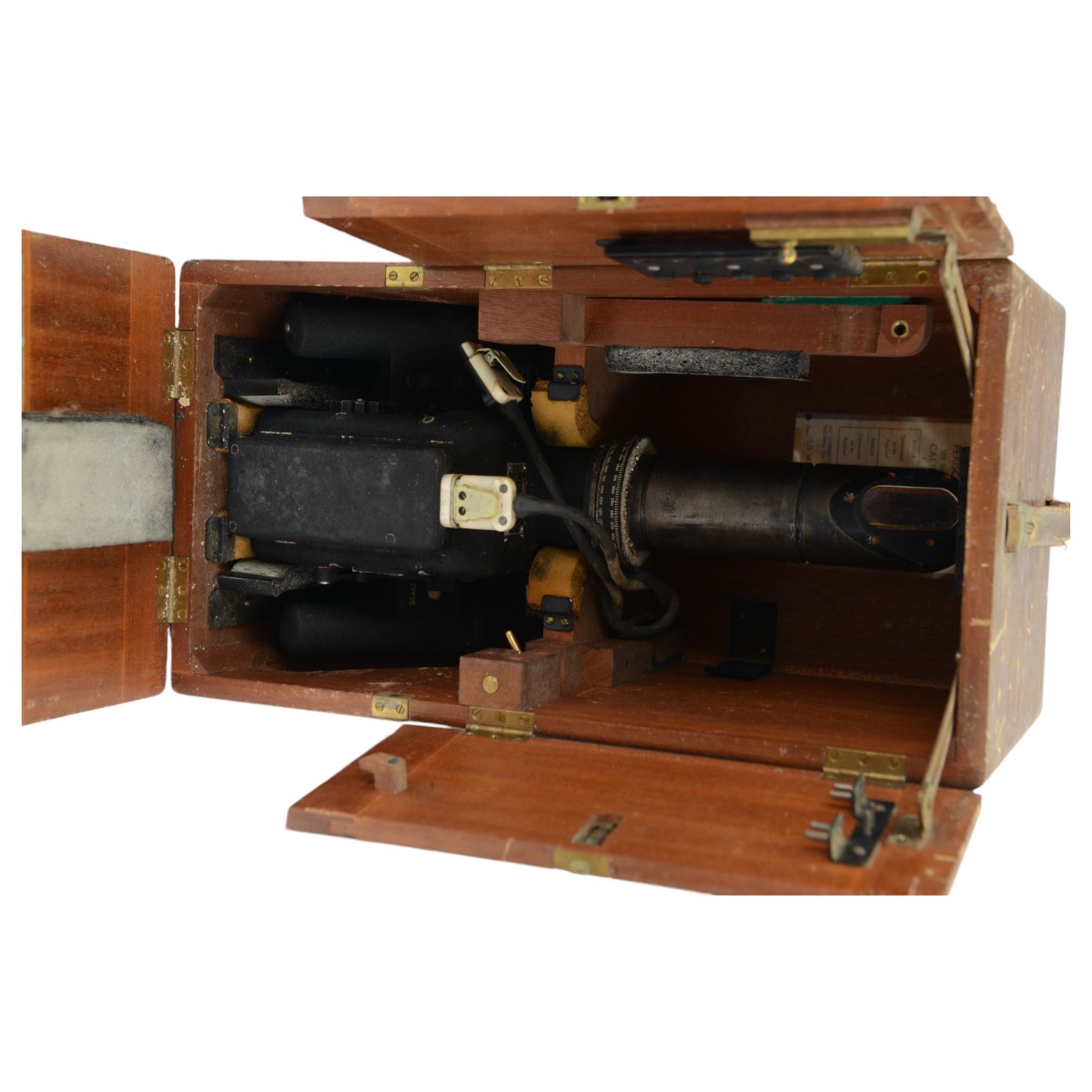 WWII Air Ministry MK IX.A 127.41 bubble sextant, in original fitted case, together with a Kelvin and Hughes Periscopic sextant no. 2134, in wooden case (2)