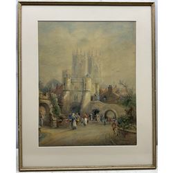 Frederick William Booty (British 1840-1924): Bootham Bar - York, watercolour signed and dated 1918, 48cm x 38cm