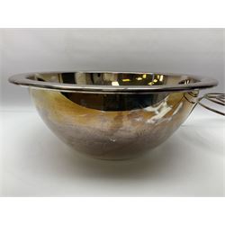 Large silver-plated champagne cooler, by Cassetti Fatto A Mano Italy, of plain circular form, with flat rim, D44.5cm