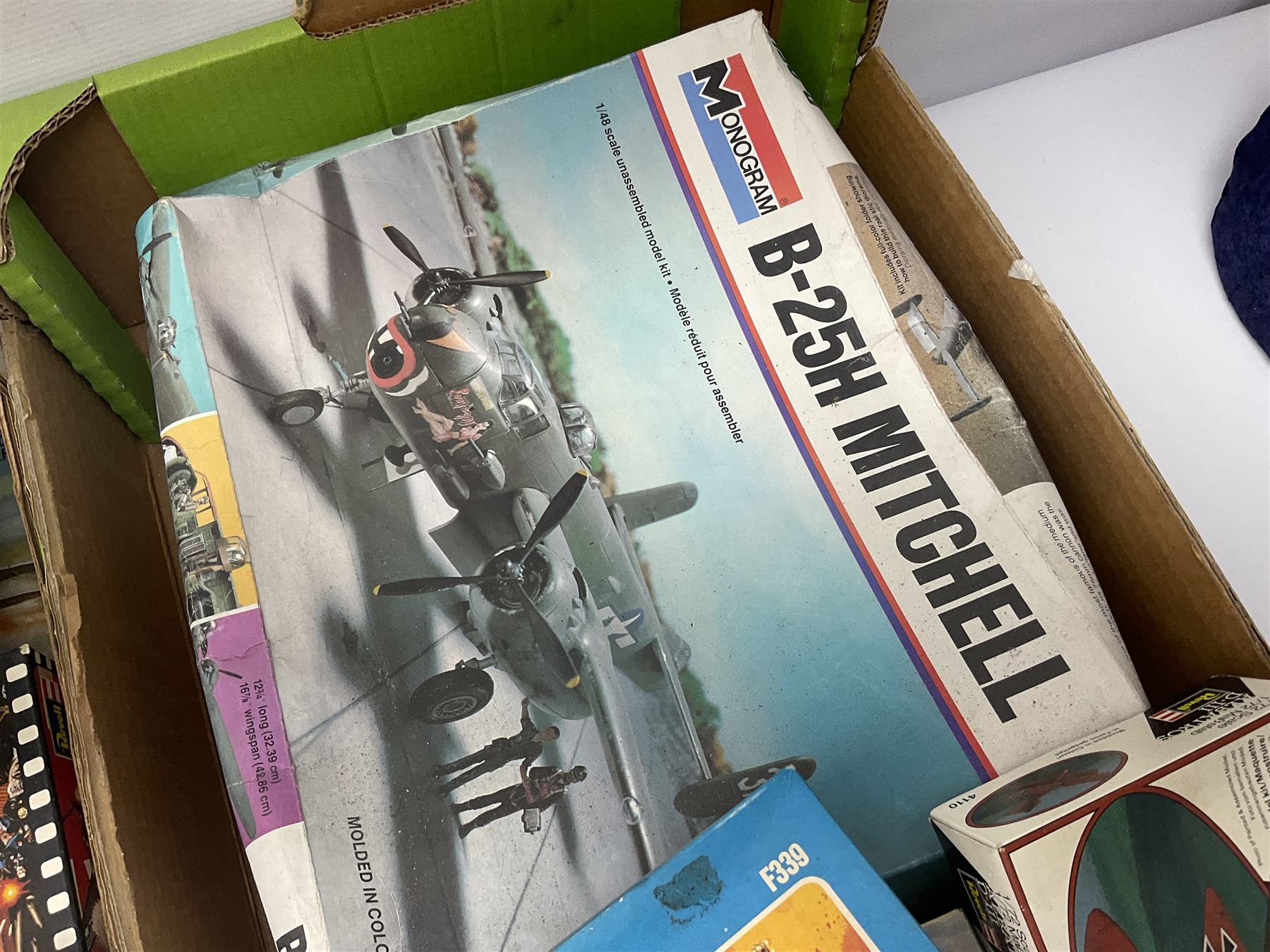 Large quantity of aircraft scale model kits to include Airfix, Revell, Monogram etc, in three boxes 