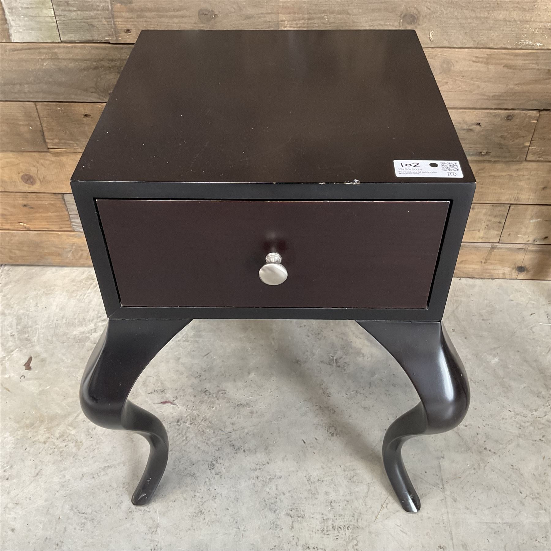 4 x rosewood finish bedside chest, single soft close drawer