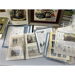 Large quantity of framed and unframed prints and various books, folders and pamphlets of military interest