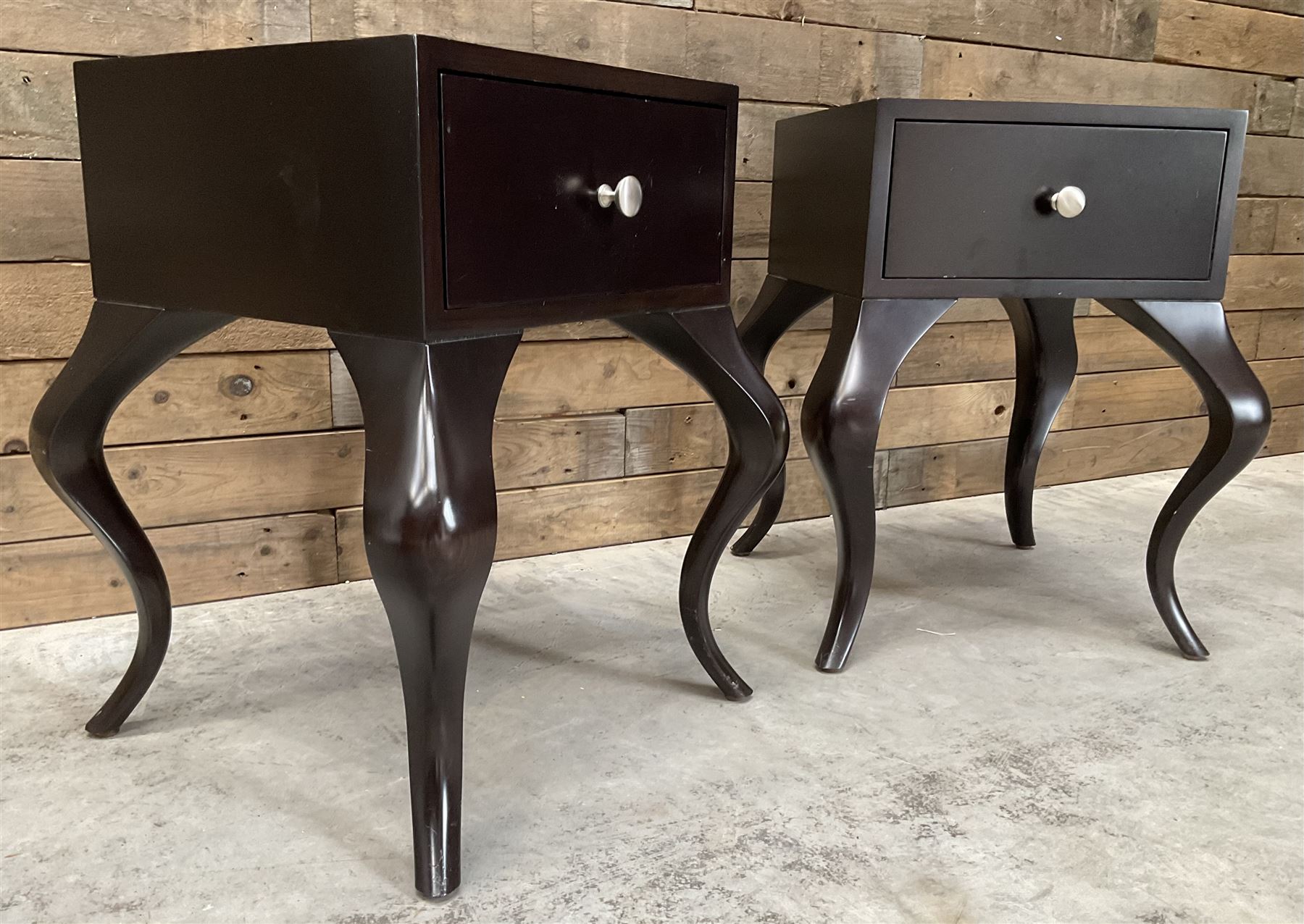 Pair of rosewood finish bedside chests