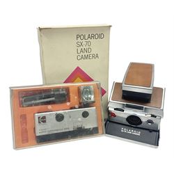 Polaroid SX-70 Land camera, with original packaging, together with Kodak pocket Instamatic 300, in original case  