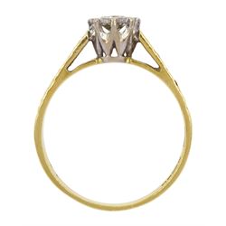 18ct gold single stone round brilliant cut diamond ring, Birmingham 1977, diamond approx 0.30 carat