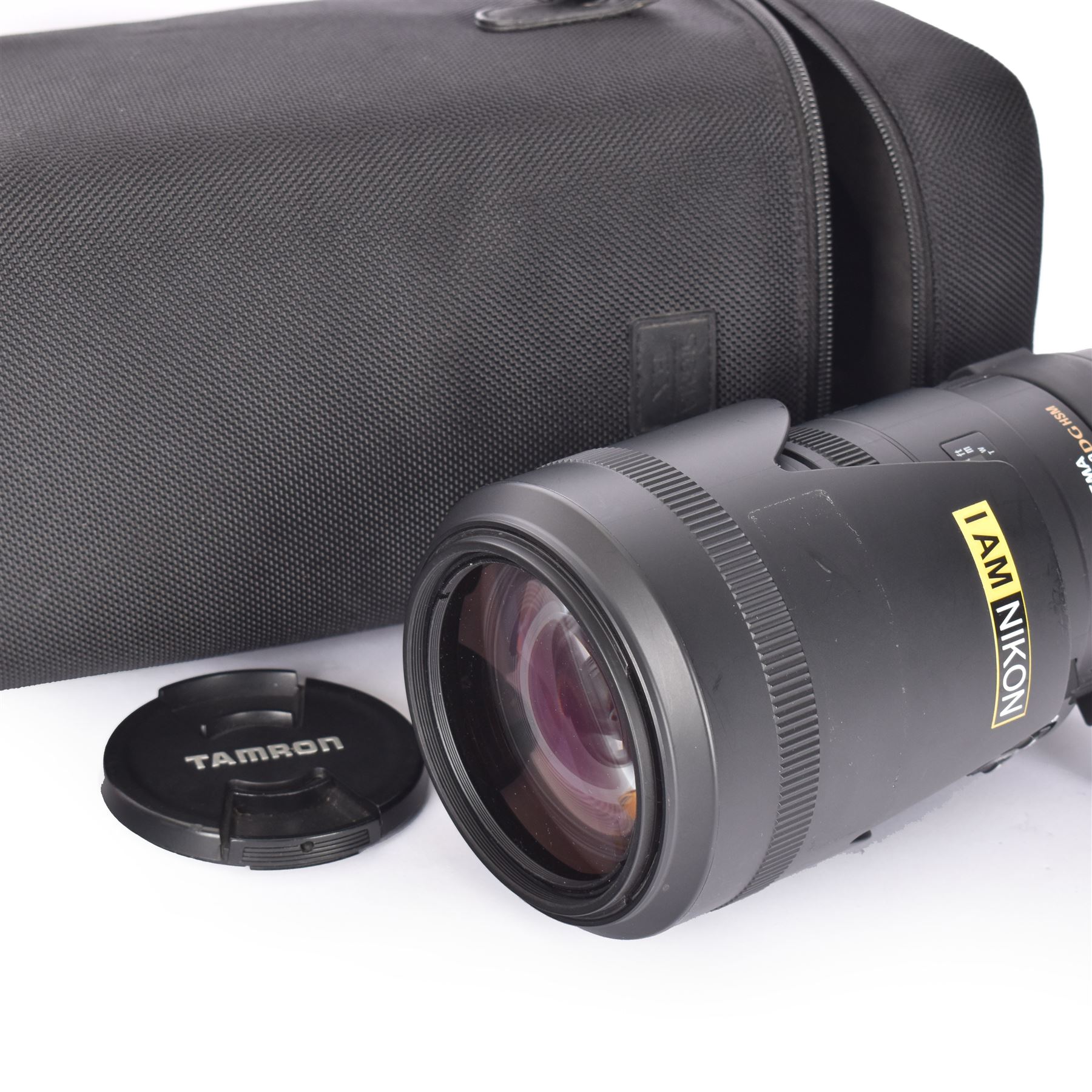 Sigma DG for Nikon 70-200mm 1:3.8 APO HSM optical stabiliser lens serial no. 14440796 with Nikon hood, in Sigma case with Nikon strap