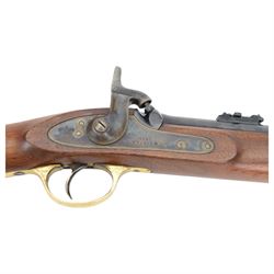 SECTION 1 FIREARMS CERTIFICATE REQUIRED -Parker Hale reproduction 1861 Enfield Musketoon,  the 60cm barrel marked Parker-Hale Ltd, Birmingham England, secured by two bands, the lock plate marked Enfield 1861, with crowned PH, full stock with ramrod under, overall L102cm, serial no. 2410 