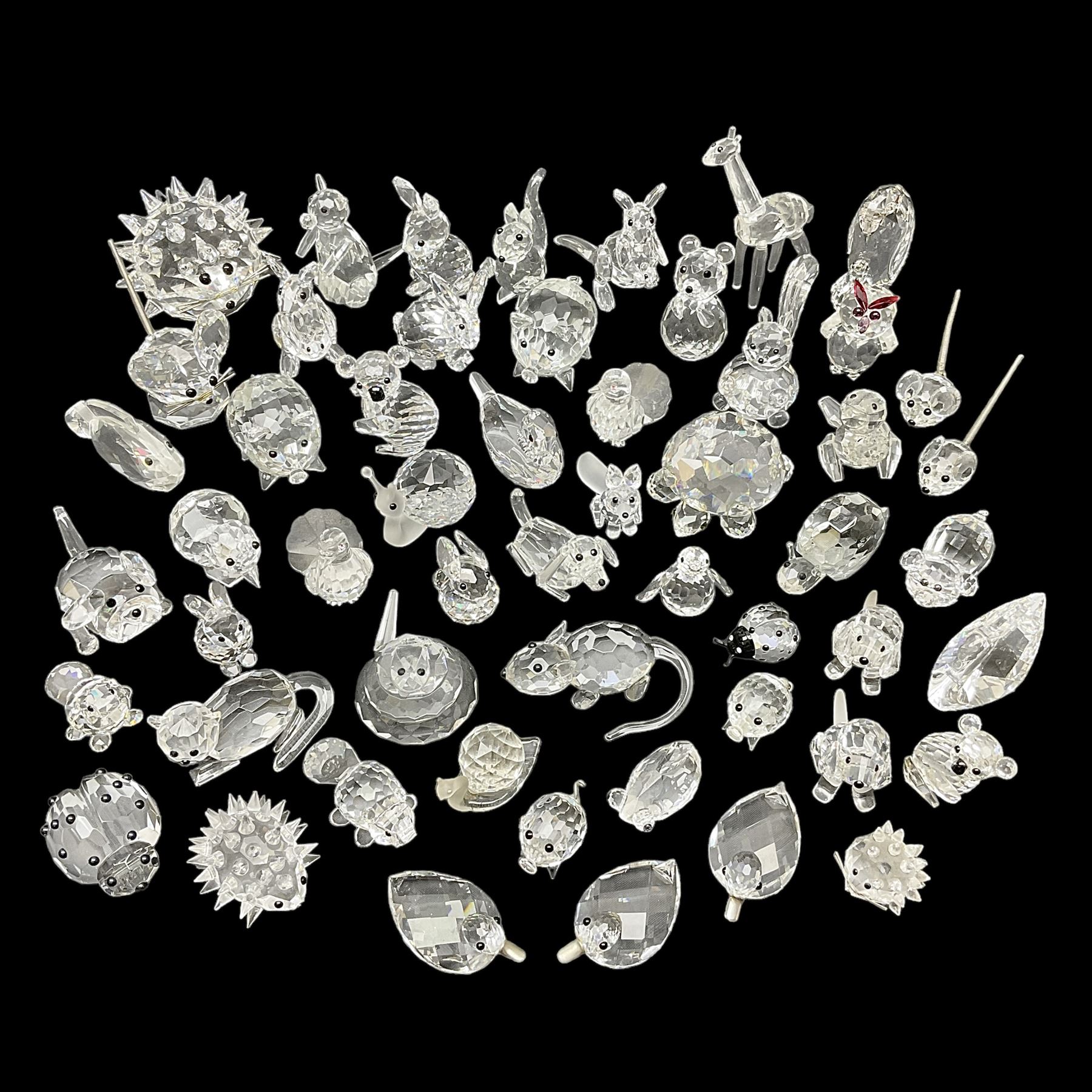 Collection of Swarovski Crystal animals, to include hedgehogs, snails,  birds, mice and snakes, etc - Decorative Antiques & Collectors